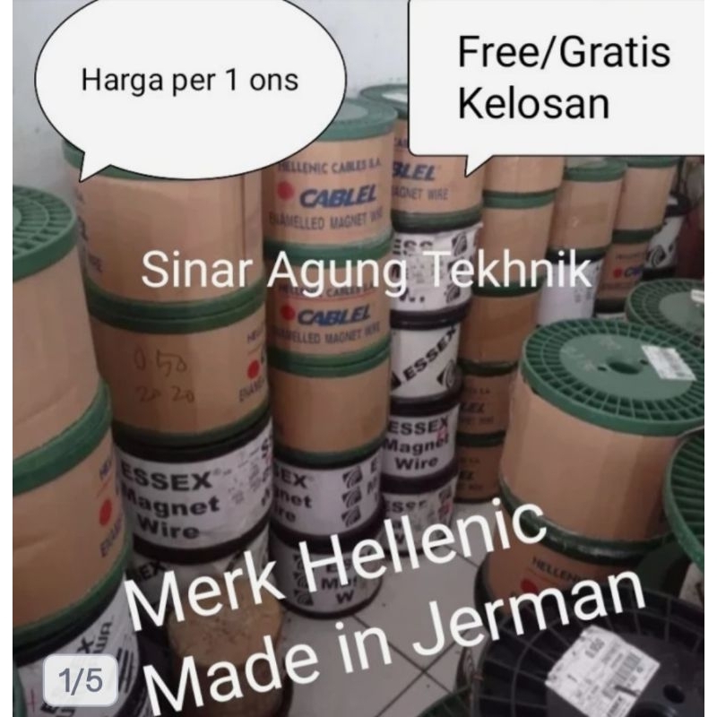 Kawat tembaga email 2,50 mm Merek Hellenic Jerman