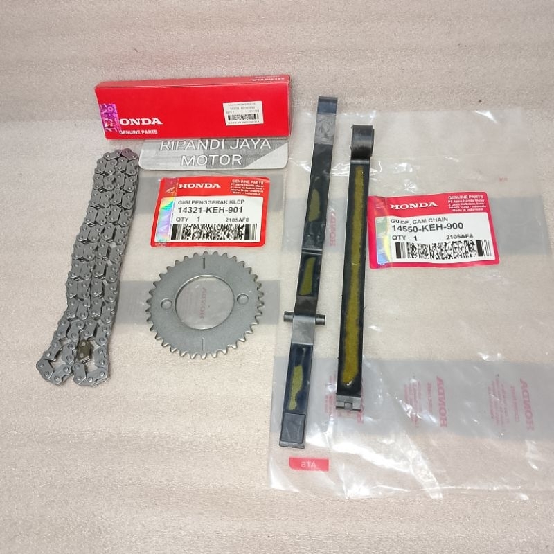 PAKET RANTAI KETENG+ GIGI SENTRIK+ TENSIONER MEGAPRO LAMA GL PRO NEOTECH KEH