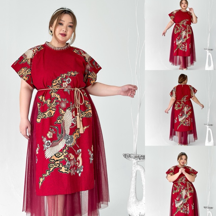 KODE L99H ZHANG  Dress Bigsize Chinese New Year Collection  Dress Imlek Jumbo