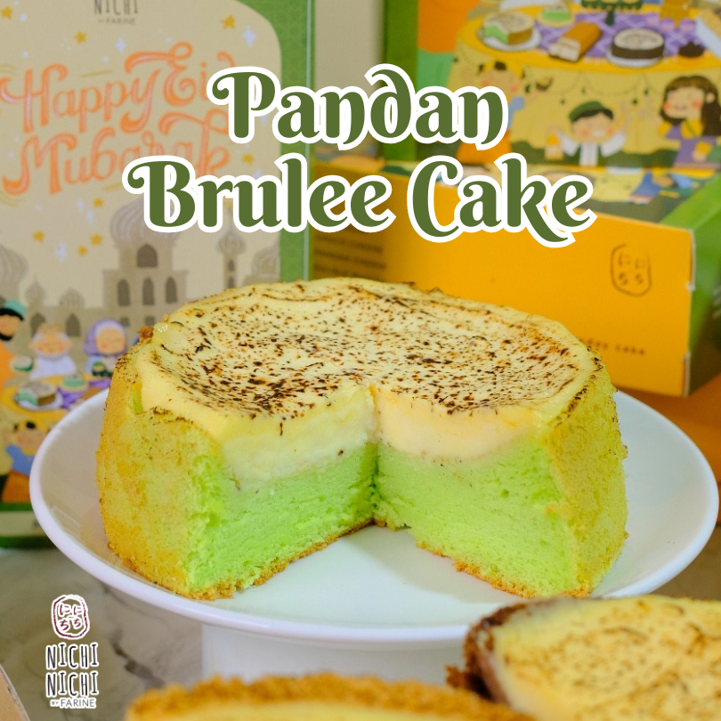 

BRULEE CAKE - Pandan Chesee Bolu Keju Best Seller Cheesecake Lembut Lumer - Nichi Nichi by Farine