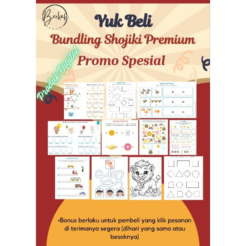 Lembar Aktivitas Shojiki Printable anak usia 2 tahun-5 tahun,mewarnai,menggunting,menyambungkan,untu