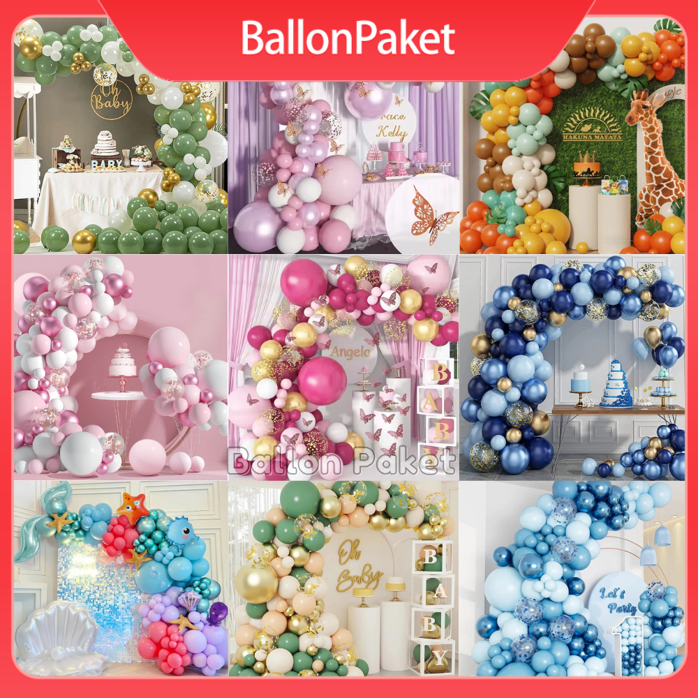 Set Dekorasi Elegan Dekorasi Karangan Bunga Balon Set Pesta Ulang Tahun Dekorasi Hiasan Pernikahan