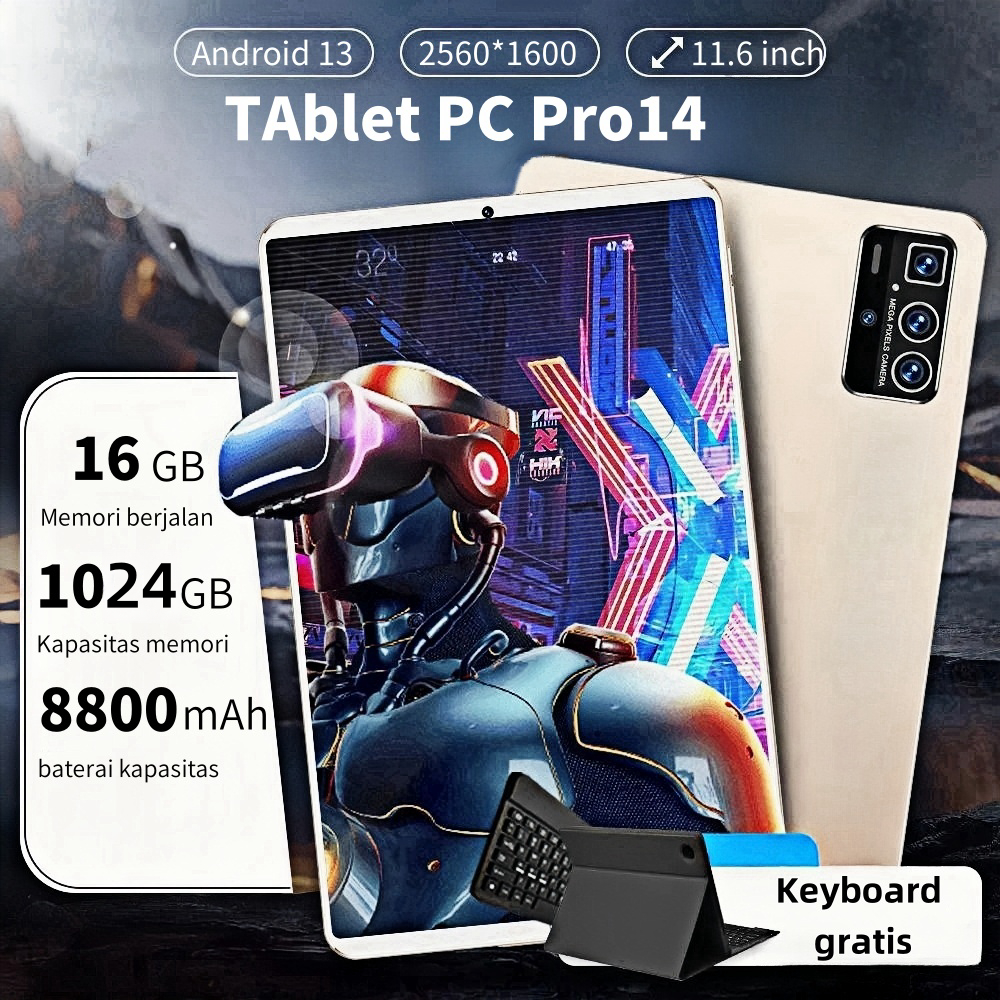 2025 Tablet Pro14 (16GB+1024GB)11.6inch"lPS Screen TabletAndroid 13 8800 mAhDual Sim CardadvanTablet