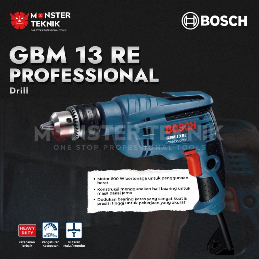 Mesin Bor 13 mm Bosch GBM 13 RE Drill Heavy Duty Mesin Bor GBM13RE