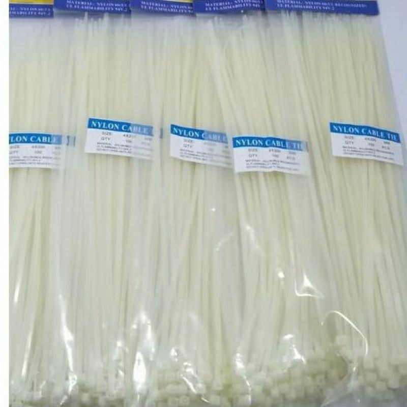 

kabel Ties putih 10 cm/15cm/20cm/25cm/30cm/40cm harga 1 bungkus isi 100 pcs kuat 10mm 15mm 20mm 25mm 30mm 40mm kabel ties putih serbaguna