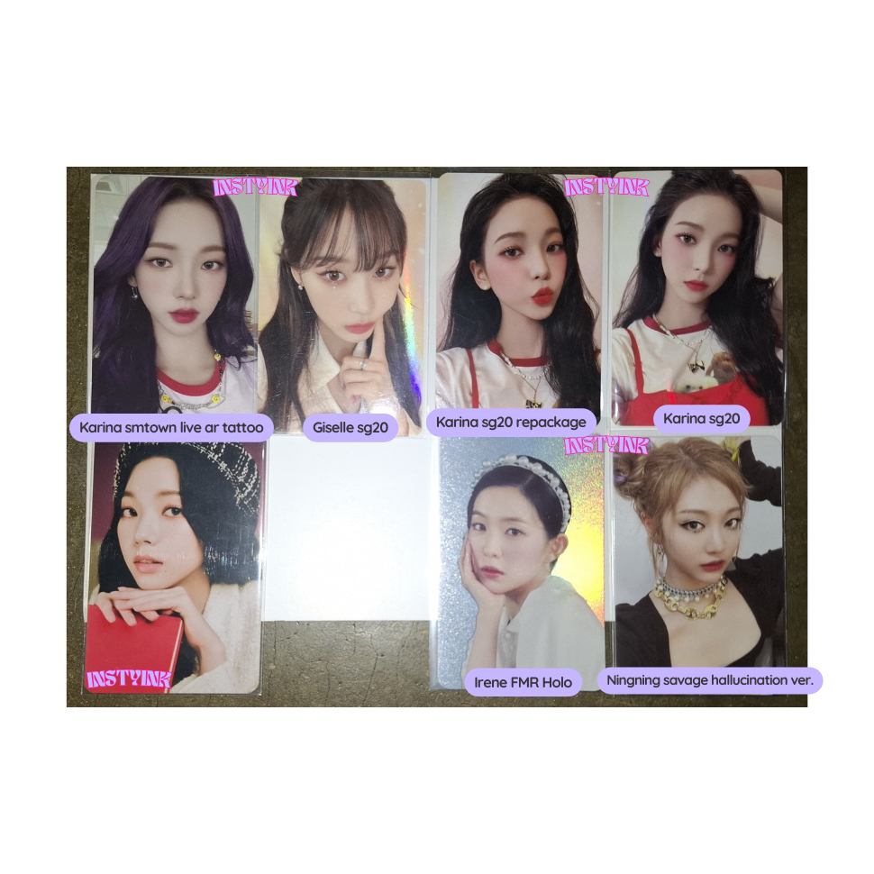 Clearance sale Aespa & Red Velvet official photocard (karina giselle sg20, wendy dear u letter, kihn