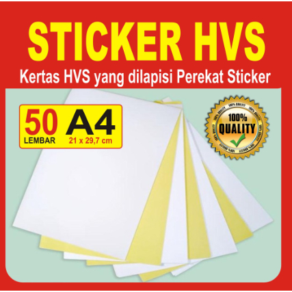 

Kertas Sticker HVS A4 - isi 50 Lembar - Matte Paper Stiker