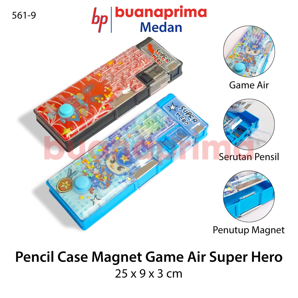 

Pencil Case Magnet XPM-561-9 GAME AIR SUPER HERO 2 Pintu Kotak Pensil Rautan Karakter Lucu