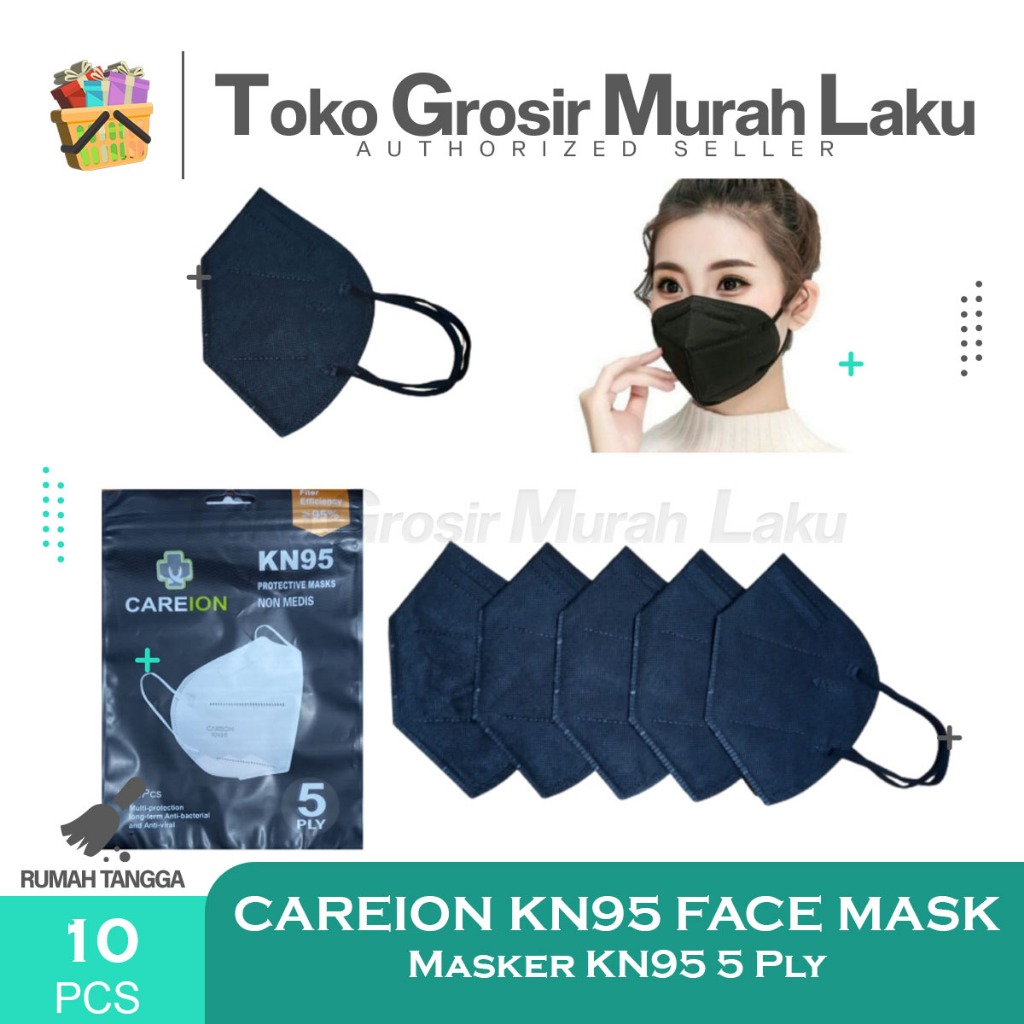 Masker KN95 HITAM Care ion  ISI 10 PCS Masker N95 Masker KN 95 Masker KN95 Hijab Hitam Careion