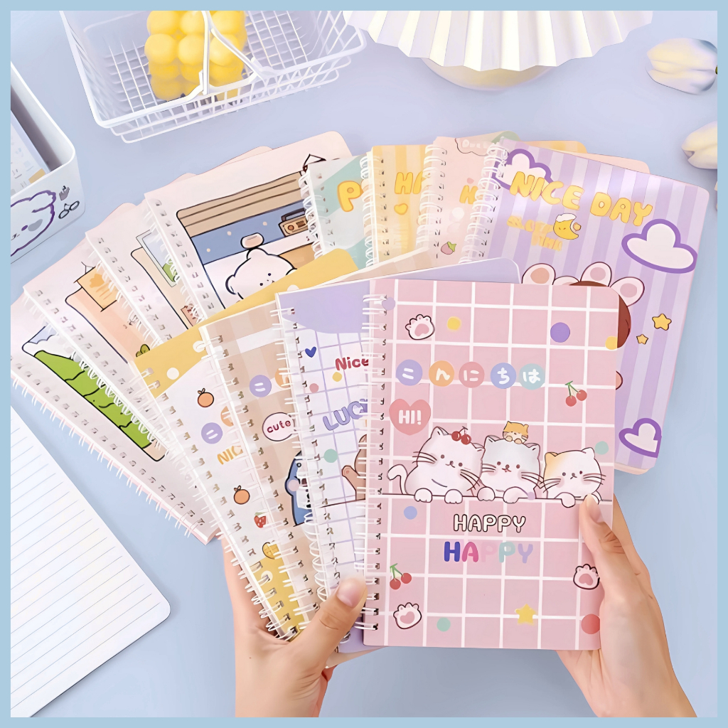 

[Whispers] Notebook A5 Buku Tulis Sekolah Isi 60 Lembar Buku Catatan Mini Aestetic