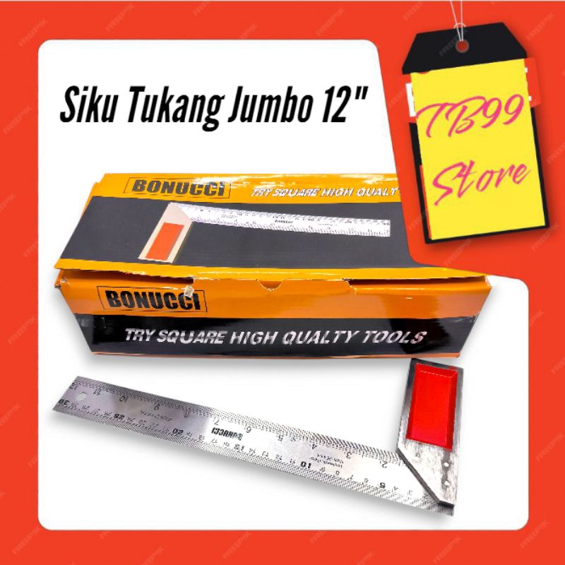 

Harga Per Kotak Isi 12 Pcs Siku Tukang Jumbo 12" / Siku Penggaris Tebal 30 cm