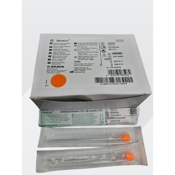 Spinocan 25G BBRAUN. Spinocan 25 G B Braun. Spinocen / Spinal Needle Box