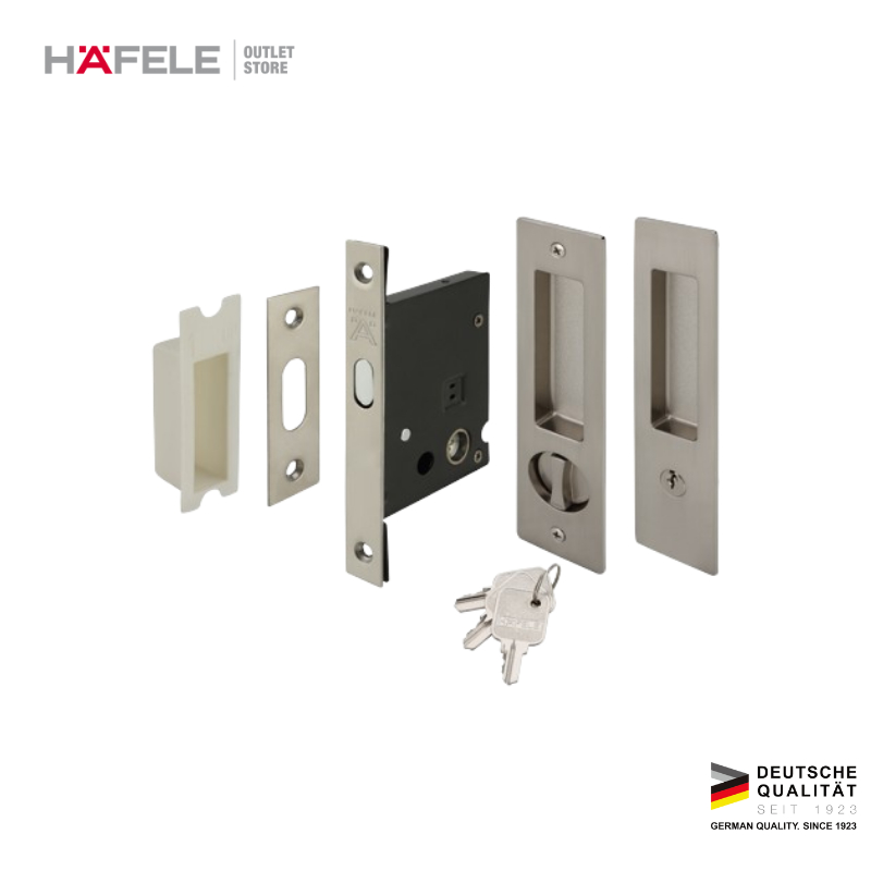 Hafele Flush Handle Sliding Door Entrace - Tarikan Pintu Geser - Satin