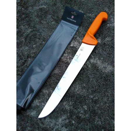 Pisau Sembelih Lurus 31 cm Victorinox Swibo Butcher Knife Straight 5.8431.31 Orange Handle Original