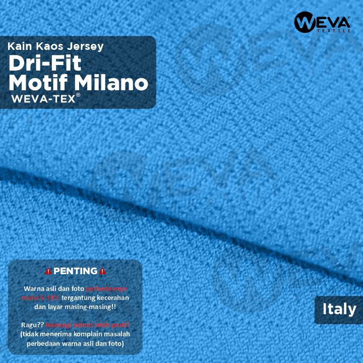 Bahan Kain Jersey Dryfit Milano Italy - Kain Drifit Weva Textile