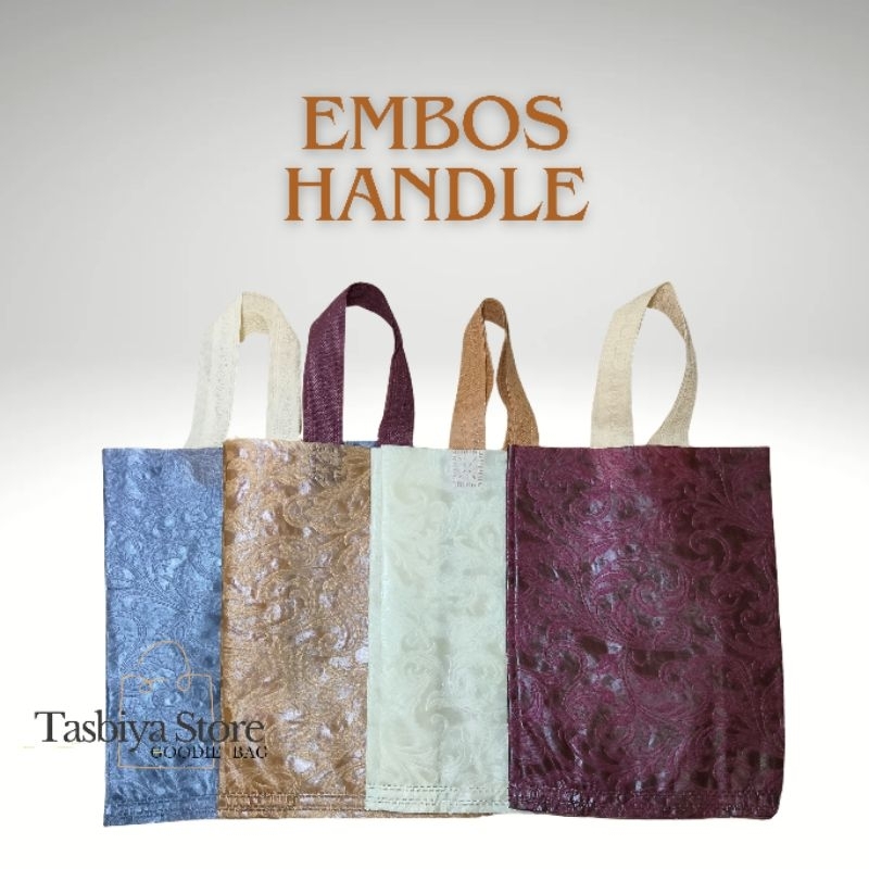 

Tas Press Handle Embos Daun / Tas Souvenir / Tas Pernikahan (1 Lusin / 12pcs)