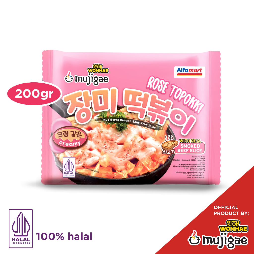 

Mujigae Wonhae Rose Topokki 200 gr / Teokbokki Instan / Tokpoki / Tteokbokki / Topoki