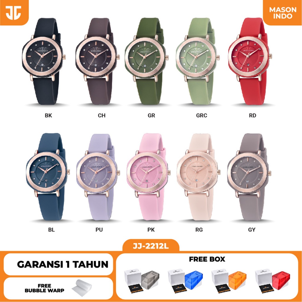 Jam  Tangan Wanita Jonas Jasmin JJ-2212L Original Garansi Analog + Box