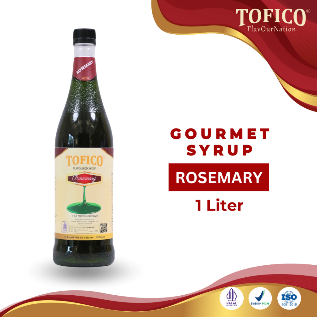 

Syrup Rosemary Tofico / Sirup Rasa Rosemary Premium 1 Liter / Tofico Syrup Official