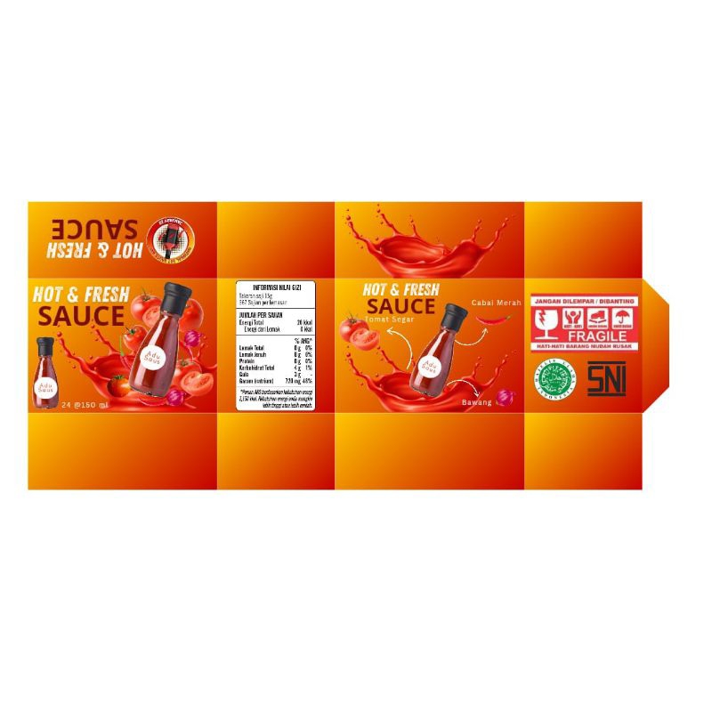 

Kardus/Box Standar edisi Dus Saus Ukuran 23x22x10 cm