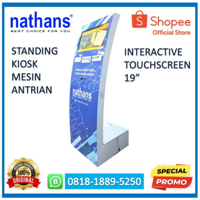 nathans Mesin Antrian Interactive Touchscreen 19 Inch