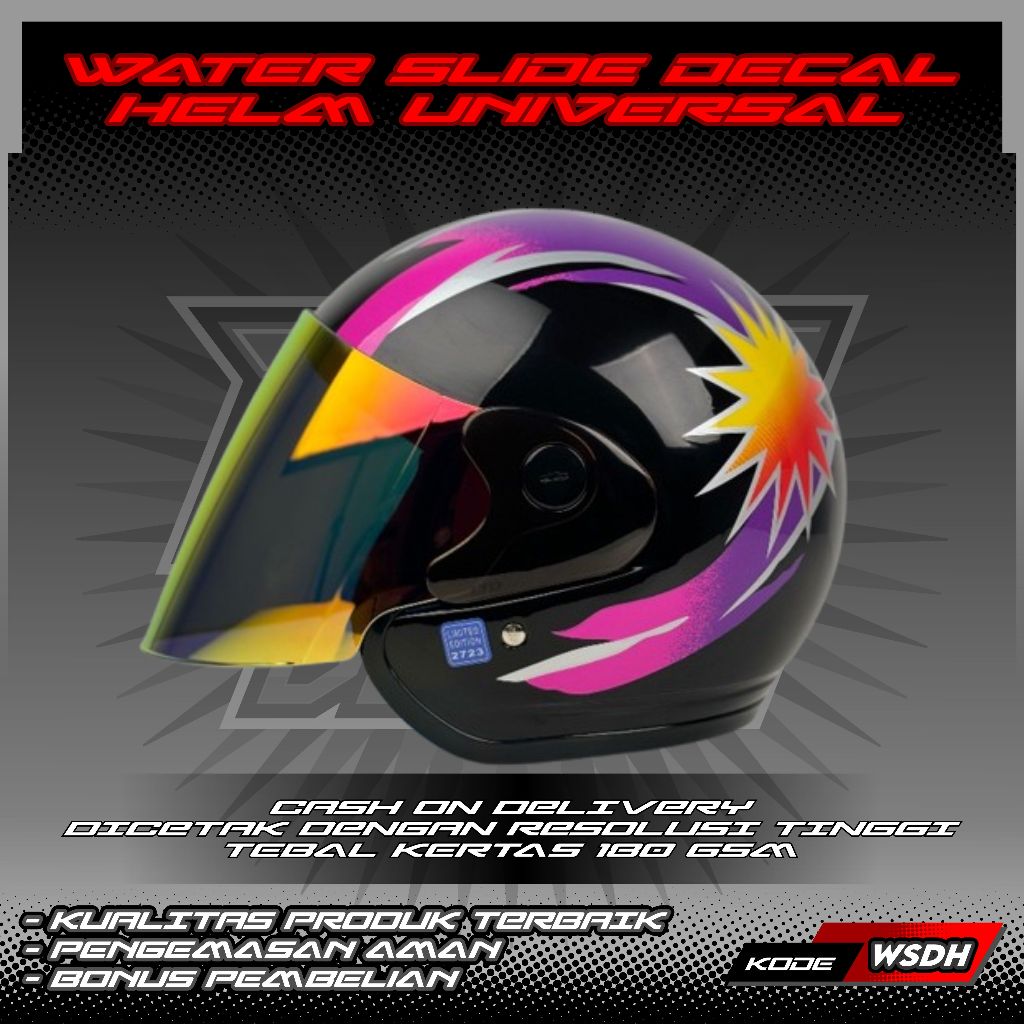 WATER SLIDE DECAL HELM UNIVERSAL MOTIF LTD BINTANG 14 | WATER SLIDE DECAL HELM
