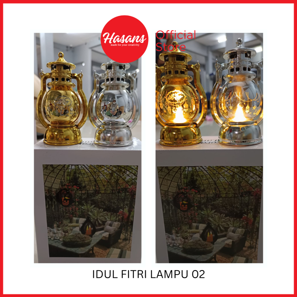 Hasans / Lampu Lentera Lilin LED / Dekorasi Hiasan LED Idul Fitri / Lampu Lebaran Hiasan Idul Fitri 