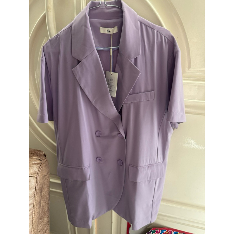 BLAZER LILAC LENGAN PENDEK PREMIUM NEW TAG