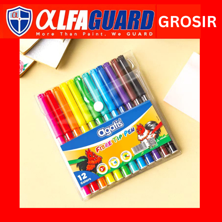 

Agatis Eco Fiber Tip Pen Spidol Anak isi 12 Warna