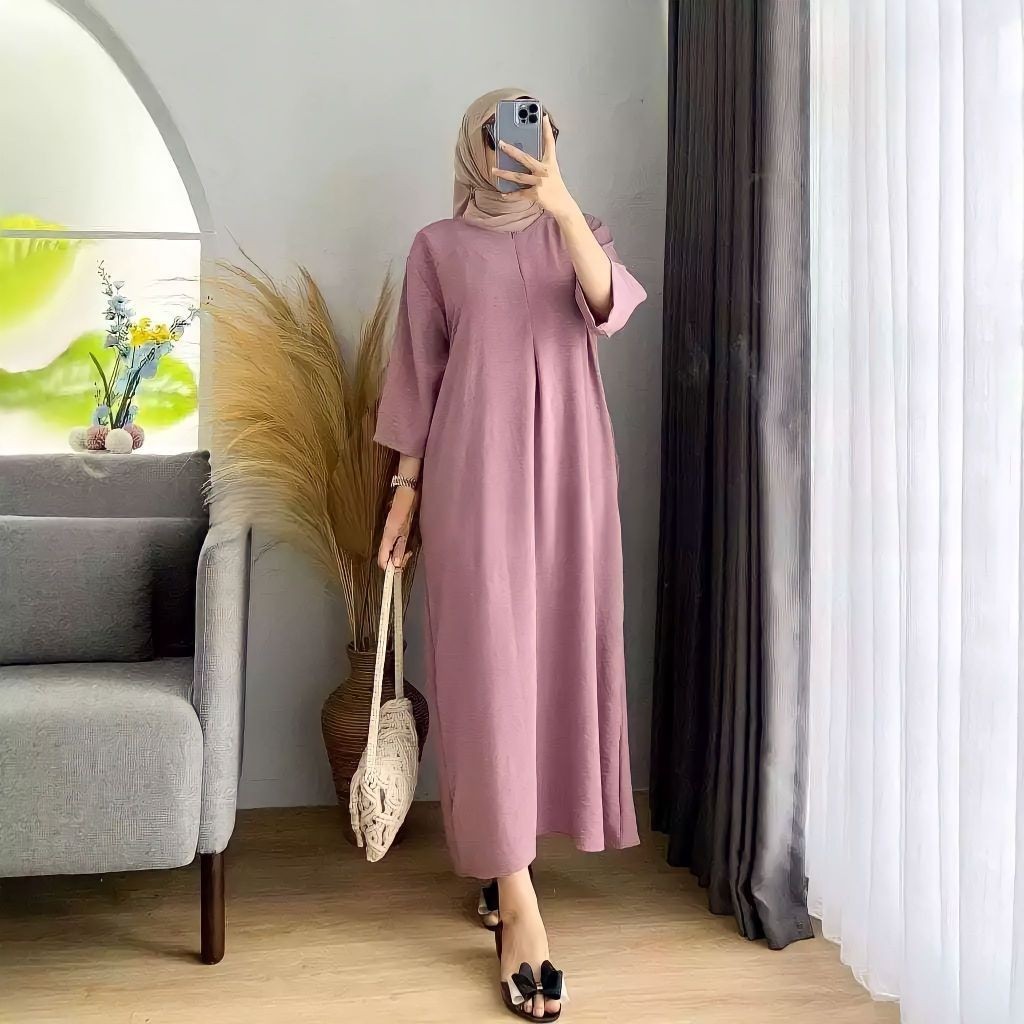 GAMIS DASTER POLOS LENGAN PANJANG Ld  : 120 cm Pb  : 135 cm