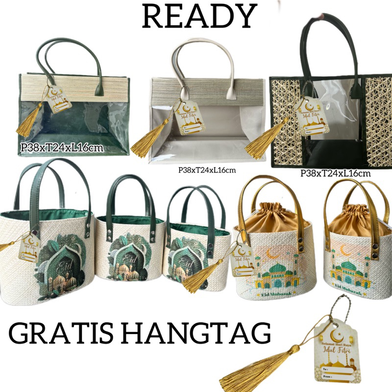 

READY TAS HAMPERS MIX GRATIS HANGTAG PUTIH TUSSEL GOLD tas parcel lebaran idul fitri