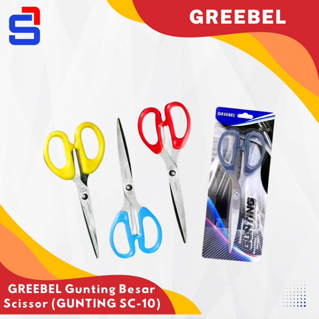 

GREEBEL Gunting Besar Scissor (GUNTING SC-10) / Gunting Stainless / Anti Karat Nyaman Digenggam