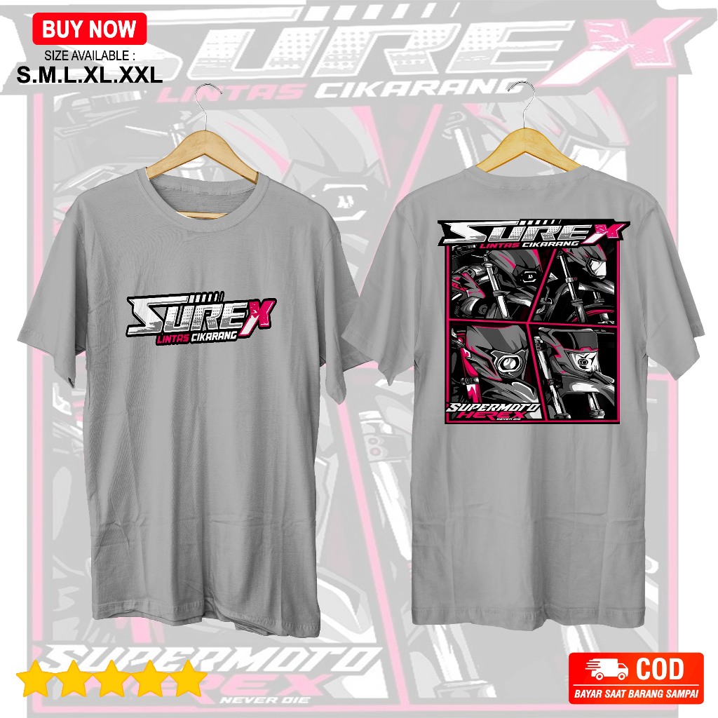 Kaos Supermoto Herex - Baju Racing Kaos Mekanik Amatir Cotton Combed 30s