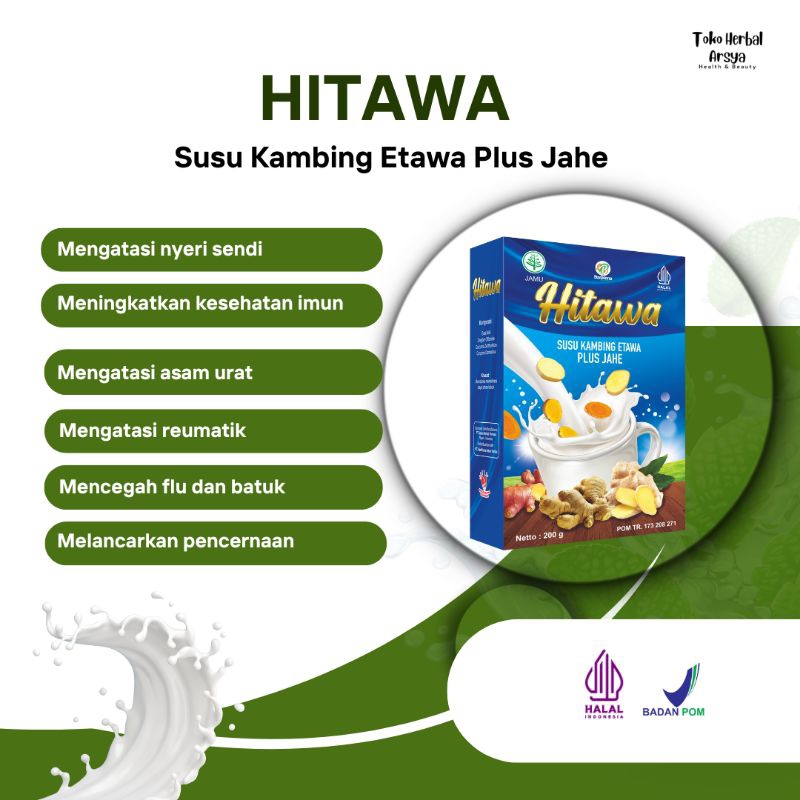 

Hitawa Susu Kambing Etawa Plus Jahe Kemasan 200 Gram