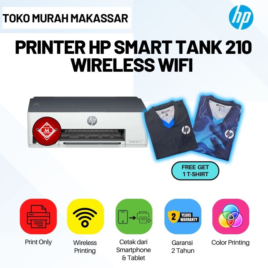 Printer HP Smart Tank 210 Wireless Wifi / HP PRINTER SMART TANK 210 / PRI20-HP