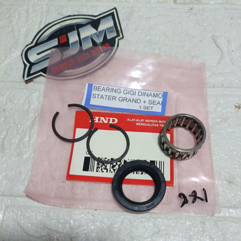 bearing laher bambu-seal sil-klip dinamo stater grand prima supra lama SET MERK HND