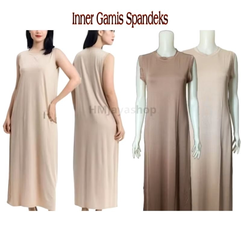 Inner Dress Tanpa Lengan Iner Gamis Buntung Spandex