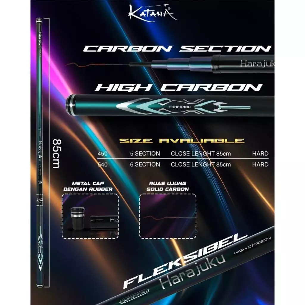 KATANA HARAJUKU 450cm & 540cm Tegek Pancing Super Kaku