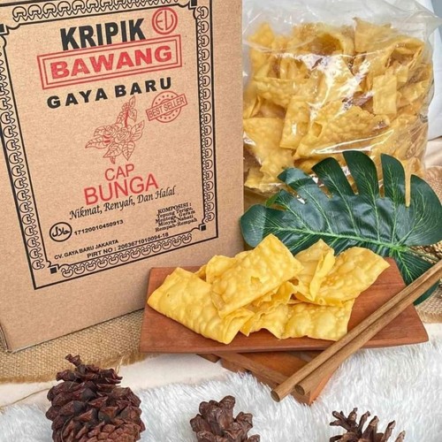 

Kekripik / Kripik Bawang Gaya Baru cap bunga 800gr