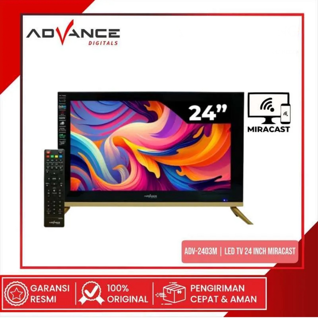 ADVANCE ADV-2403M / ADV2403M LED TV DIGITAL 24 INCH - GARANSI RESMI MURAH PONTIANAK