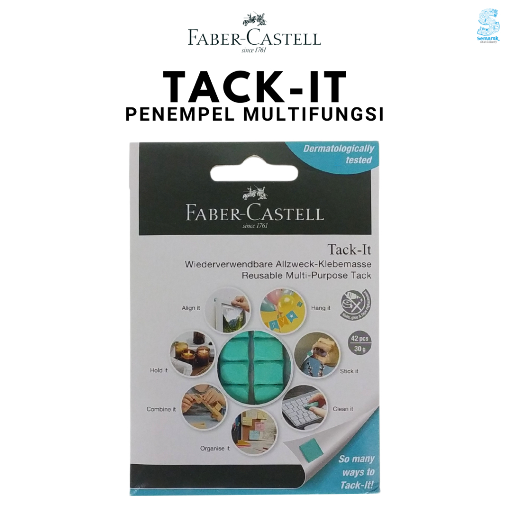 

Faber Castell Tack-It Penempel Multifungsi Pengganti Lem dan Paku Bisa Dipakai Ulang 30gr - Hijau [1 Set / 42 Pcs]