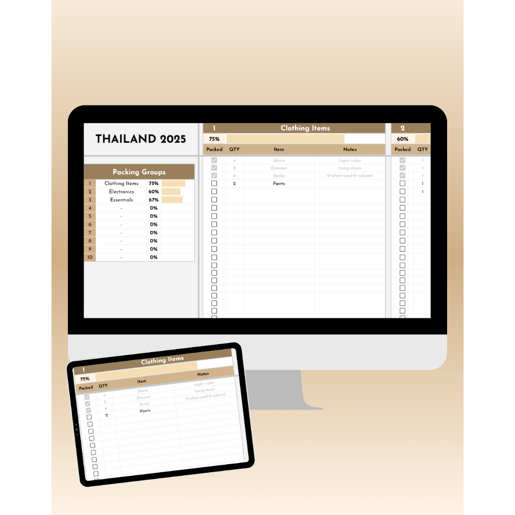 

Travel Packing Checklist Template (Versi 2) *Baca Deskripsi*