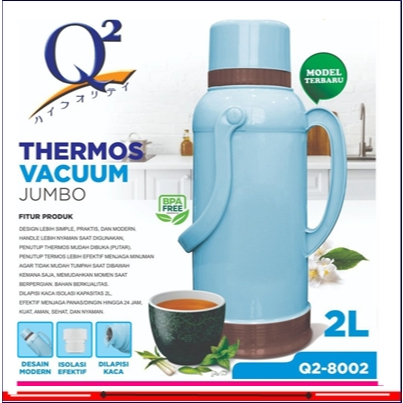 THERMOS Q2-8002 / TERMOS Q2 8002 / THERMOS VACUUM JUMBO 2L Q2-8002 / TERMOS AIR PANAS 2 LITER