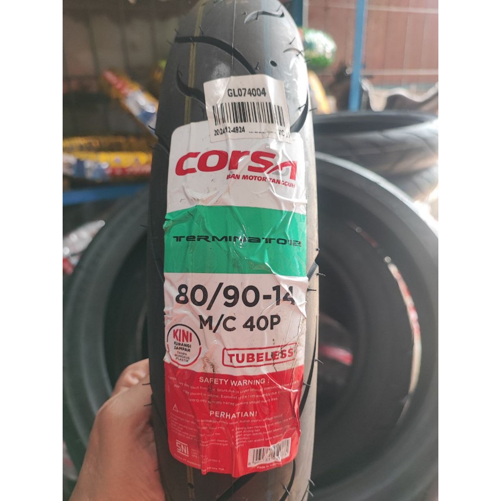 SNI Ban CORSA 80/90-14 TERMINAT 012 TUBELESS Ban Motor Matic GENIO, MIO, BEAT, VARIO 125, VARIO OLD,