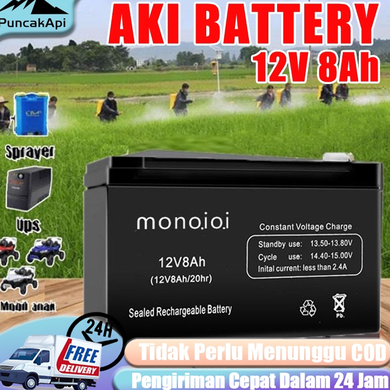 KODE H82I monqiqi Aki Sepeda Listrik 12v 12ah Aki Tangki Semprot Aki Kering 12V12AH GaransiAki Seped
