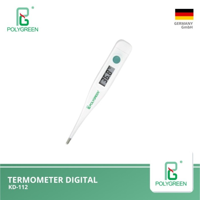Polygreen KD-112 Termometer Digital Klinis Tahan Air dengan Alarm Demam