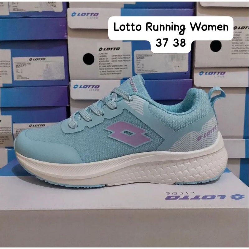 Lotto Sepatu Lari Wanita Blue White 100% Original Resmi Store