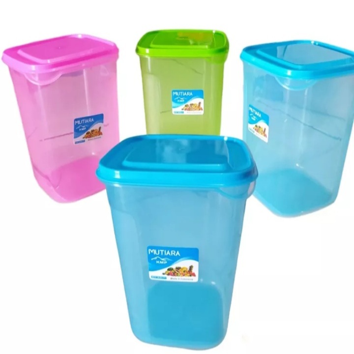 12PCS TOPLES WARNA KOTAK PLASTIK 1.KG / TEMPAT BUMBU PLASTIK / toples SERBAGUNA