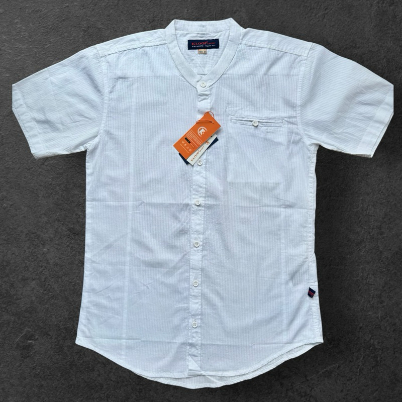 KLOOP Koko pria lengan pendek premium warna putih