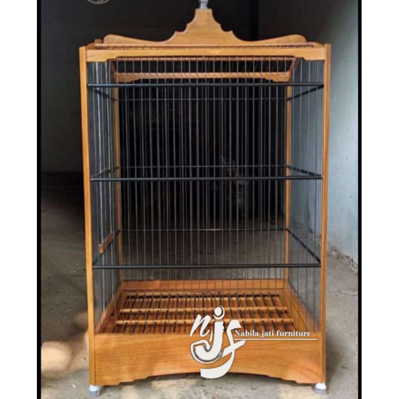 sangkar kotak kayu jati